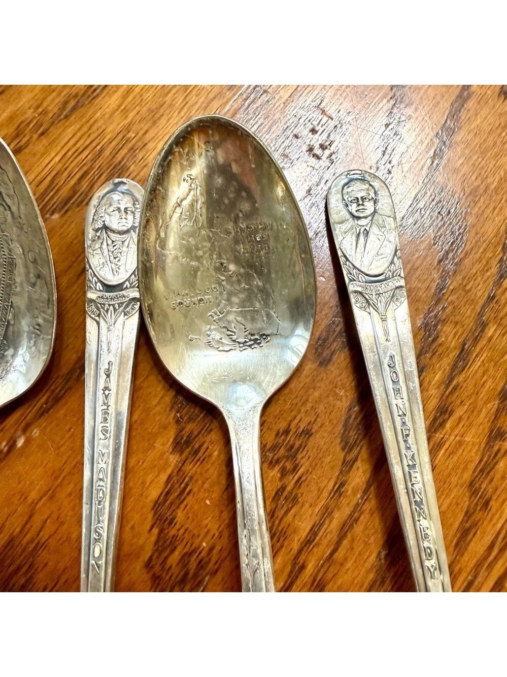 Vintage Silver Plate Collectible U.S. Presidents Spoons Set of 6 - Picture 3 of 8